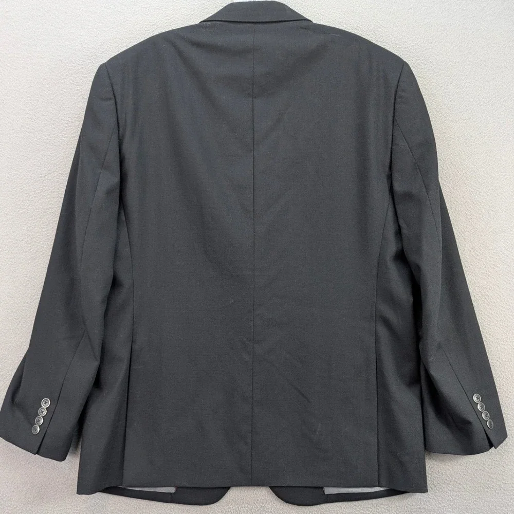 Pronto Uomo Blazer Jacket Mens 43R Black Wool Blend Two Button‎ Corpcore Formal